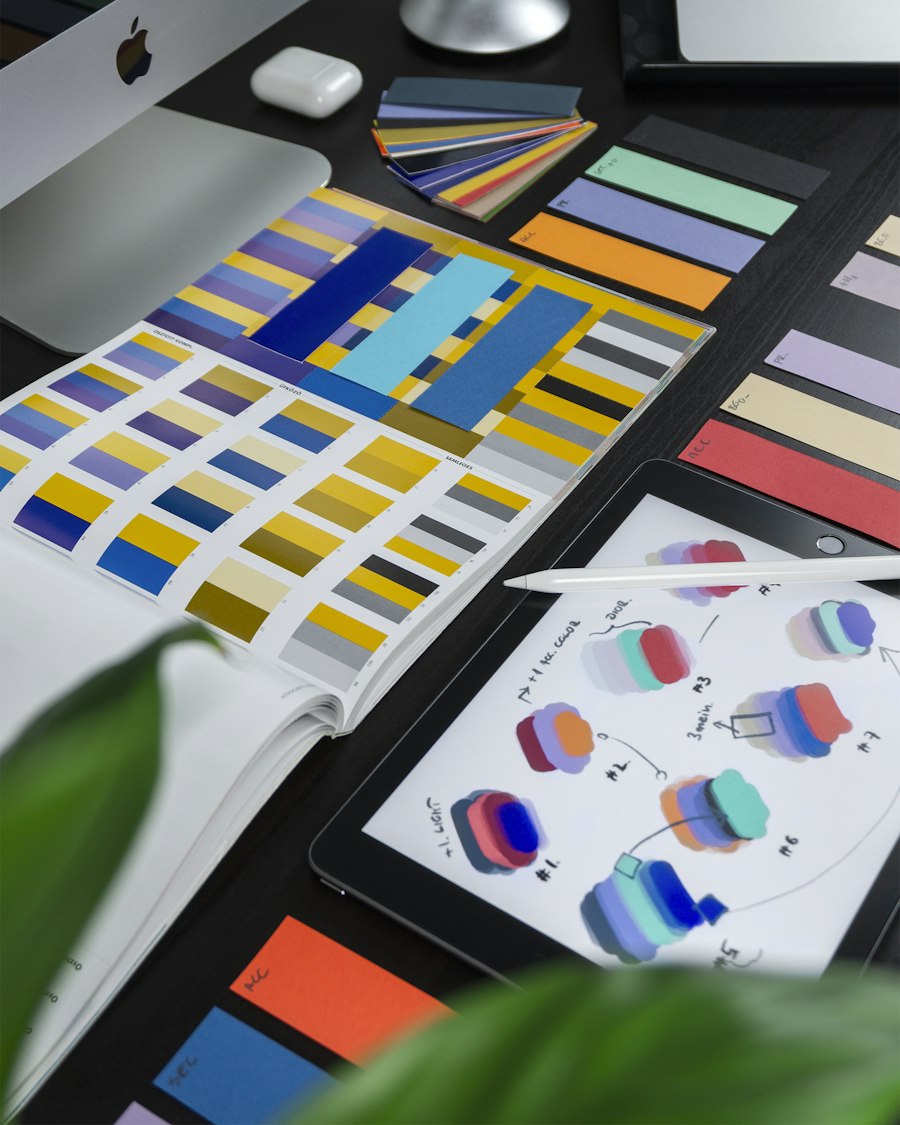 Design workspace with interface sketches