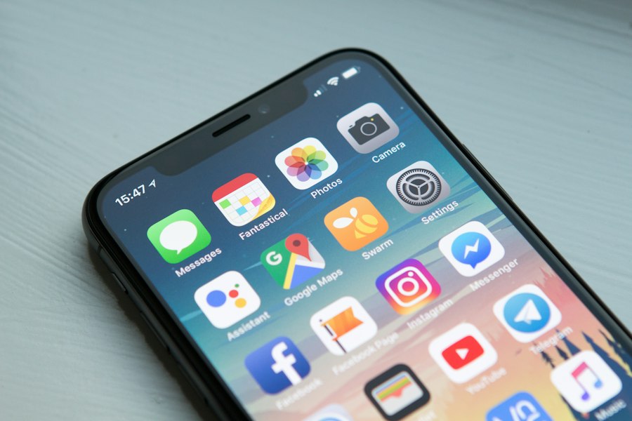 Person using a mobile application