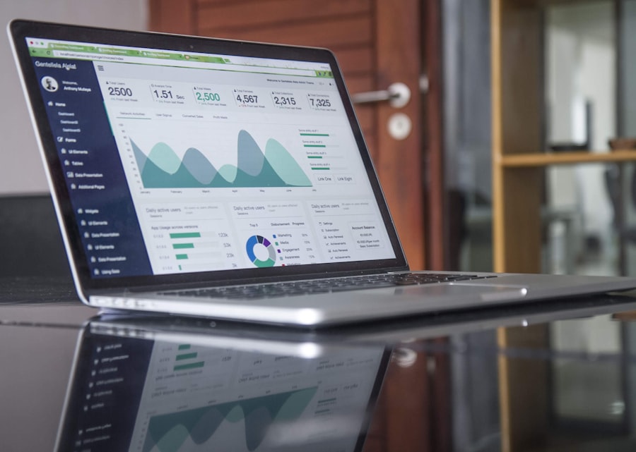 Web platform dashboard on a laptop
